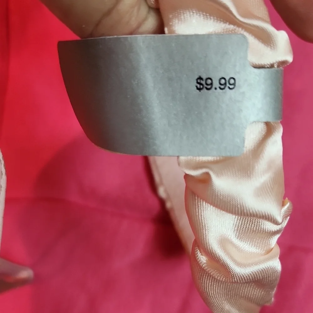 Silk Satin Headband in Light Pink
